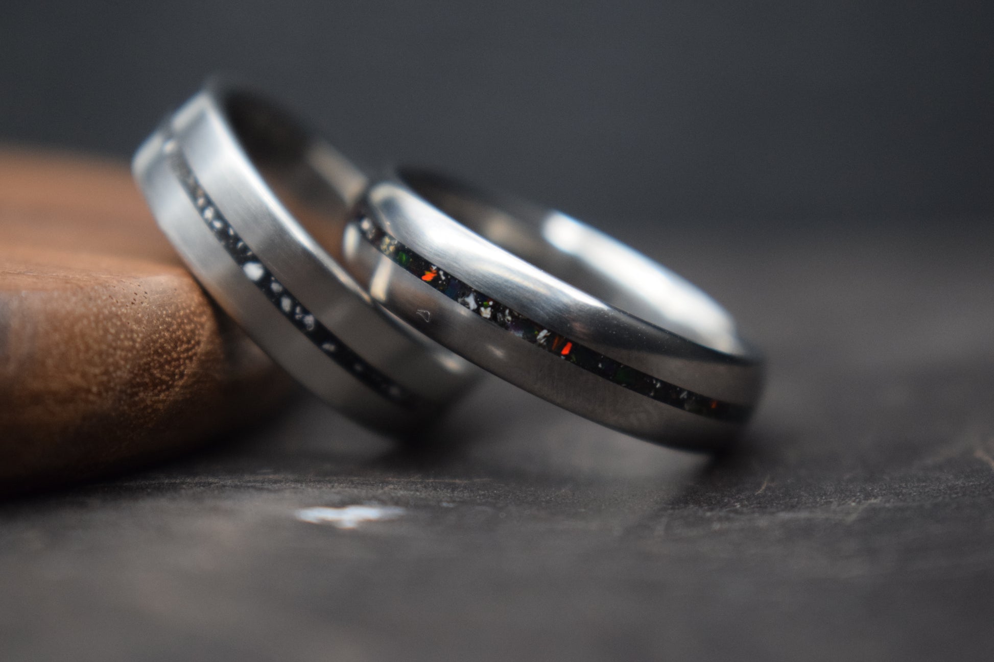 Titanium Single Channel Memorial Ring - True North Forge