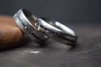 Titanium Single Channel Memorial Ring - True North Forge