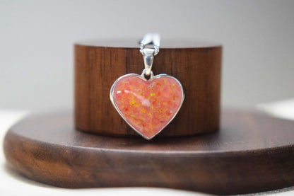 Large Silver Heart Memorial Necklace