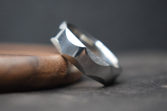 Engineer’s Facetted Ring - Stainless Steel or Titanium