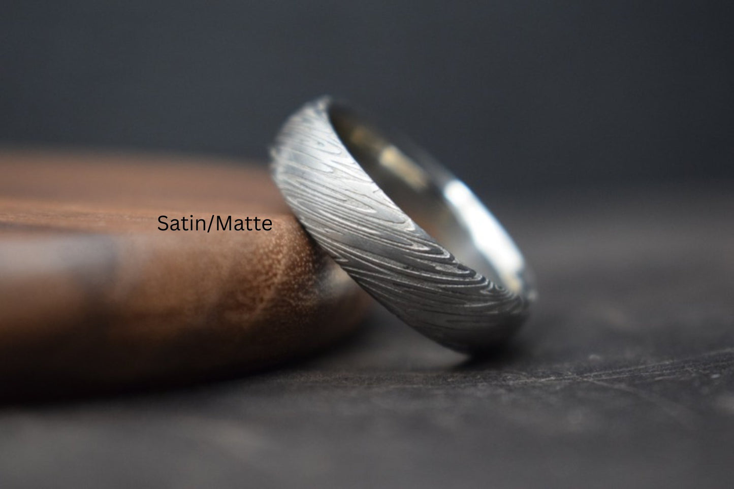 Bervie Damascus Steel Court Shape Ring