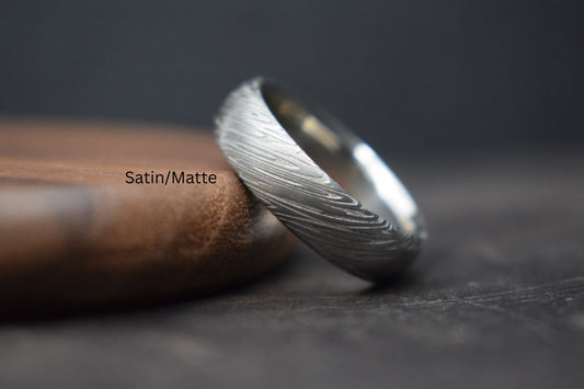 Bervie Damascus Steel Court Shape Ring