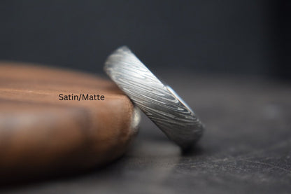Bervie Damascus Steel Court Shape Ring