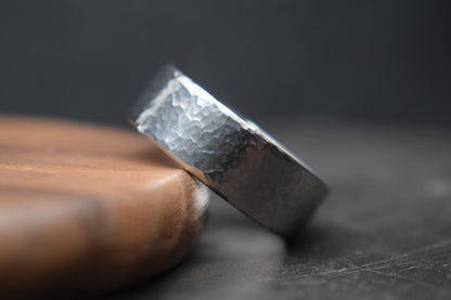 Deveron Hammered Titanium Ring