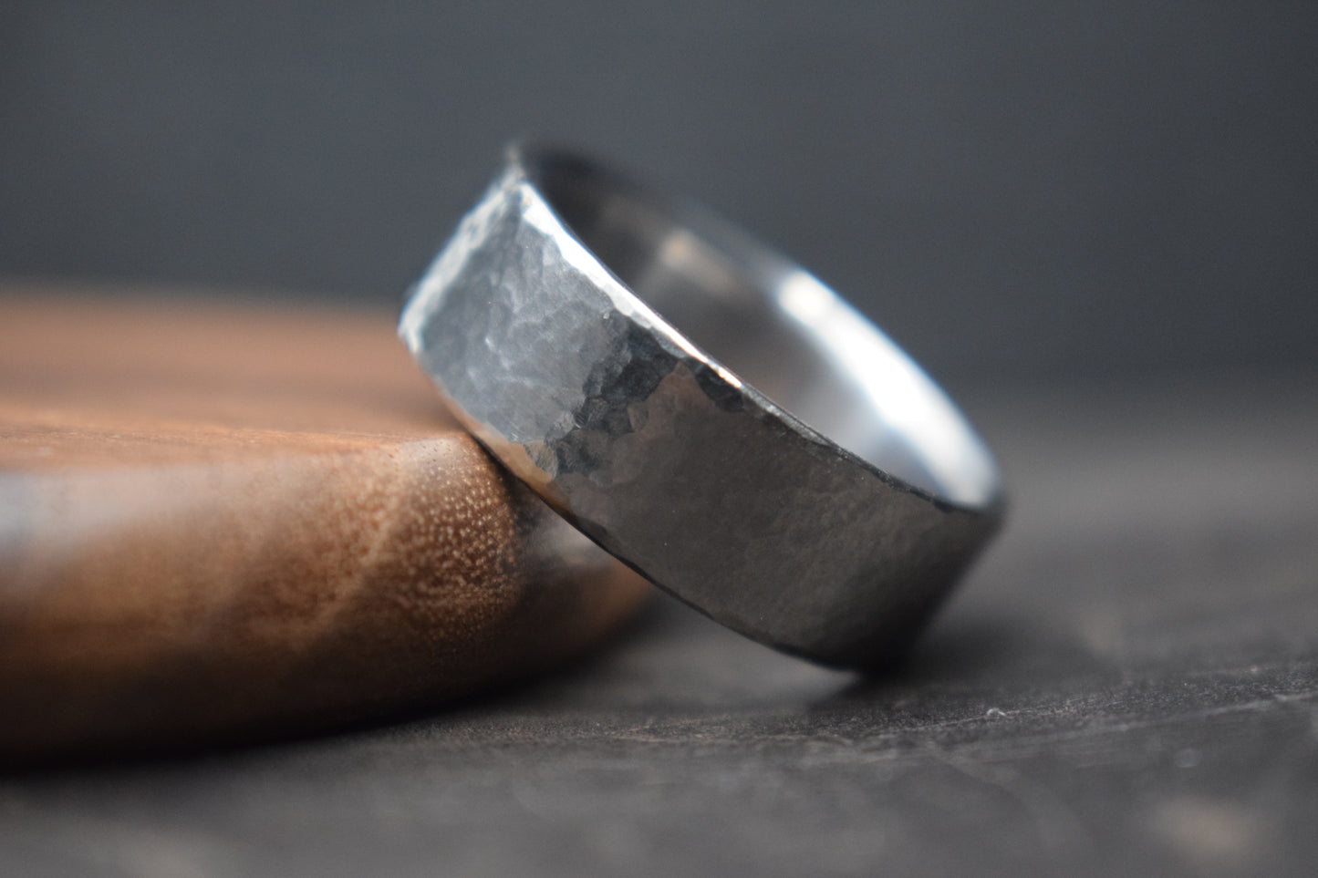 Deveron Hammered Titanium Ring