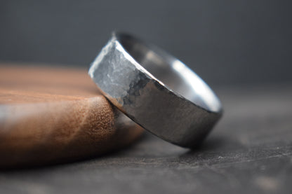 Deveron Hammered Titanium Ring