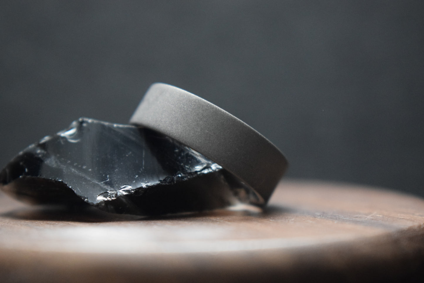 Stainless Steel Blasted Finish Flat Ring