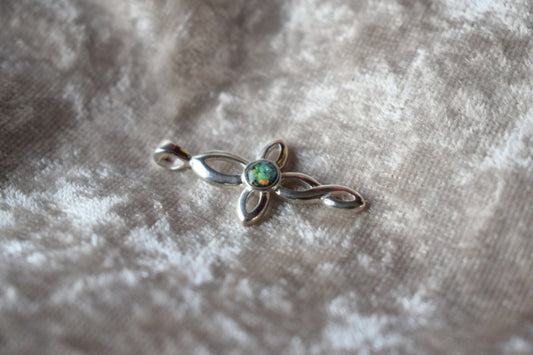 Infinity cross silver memorial necklace with discreet ashes compartment