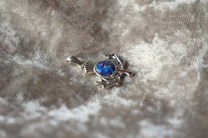 Scottish thistle memorial necklace in sterling silver with ashes setting