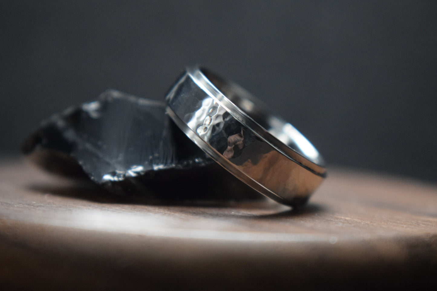 Ythan Hammered Stainless Steel Ring