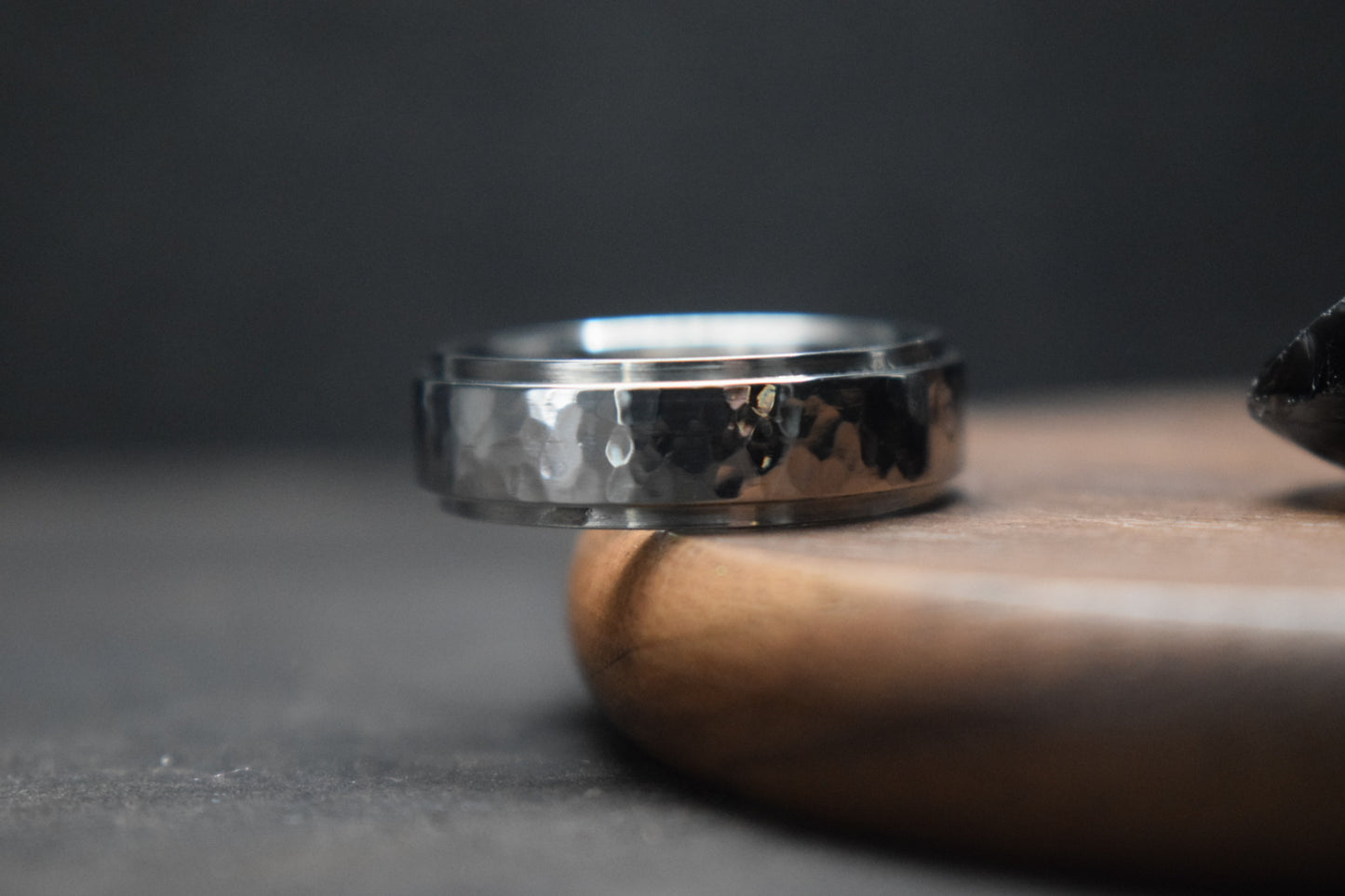 Ythan Hammered Stainless Steel Ring