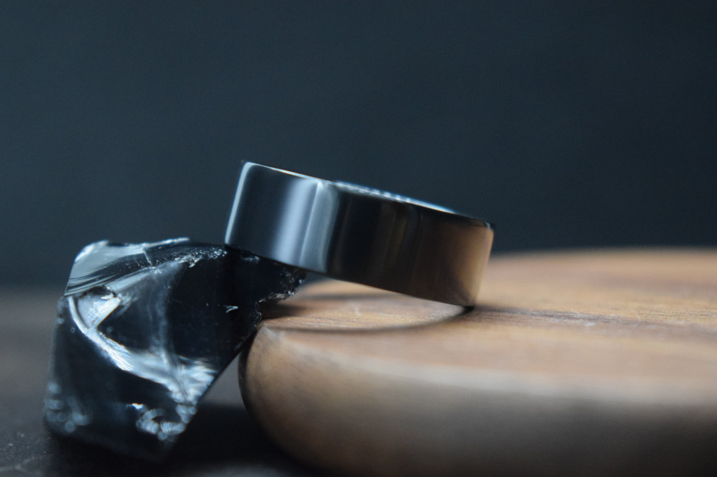 Black Zirconium Flat Shape Ring