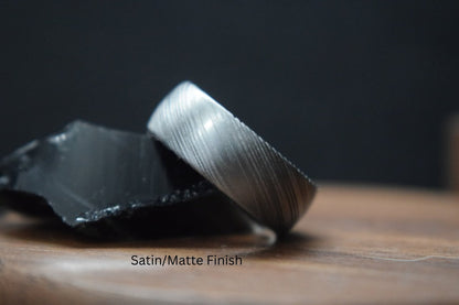 Esk Damascus Steel Court Shaped Ring