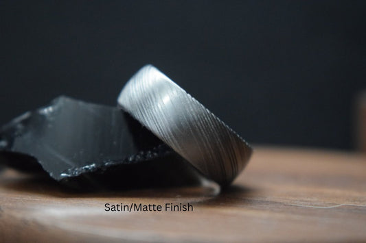 Esk Damascus Steel Court Shaped Ring