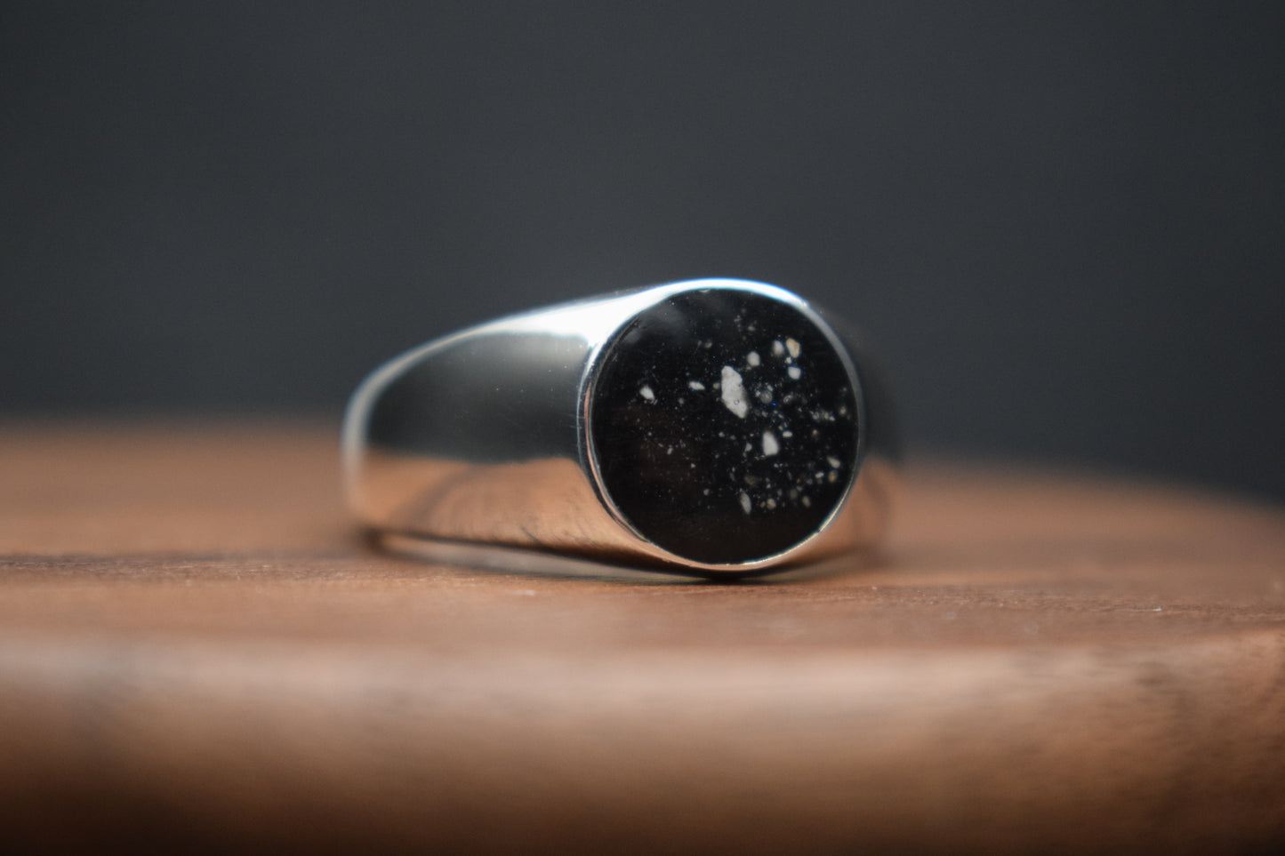 Round Silver Men's Signet Memorial Ring - True North Forge
