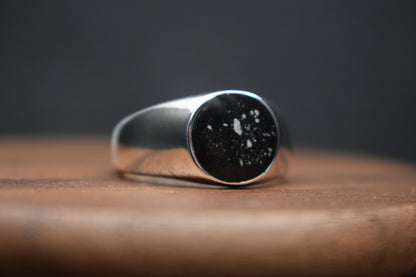 Round Silver Men's Signet Memorial Ring - True North Forge