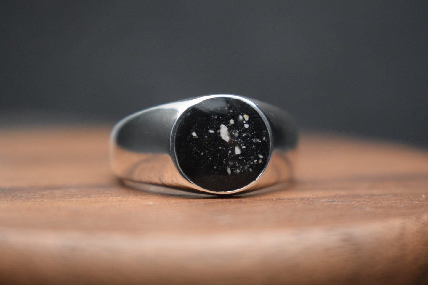 Round Silver Men's Signet Memorial Ring - True North Forge