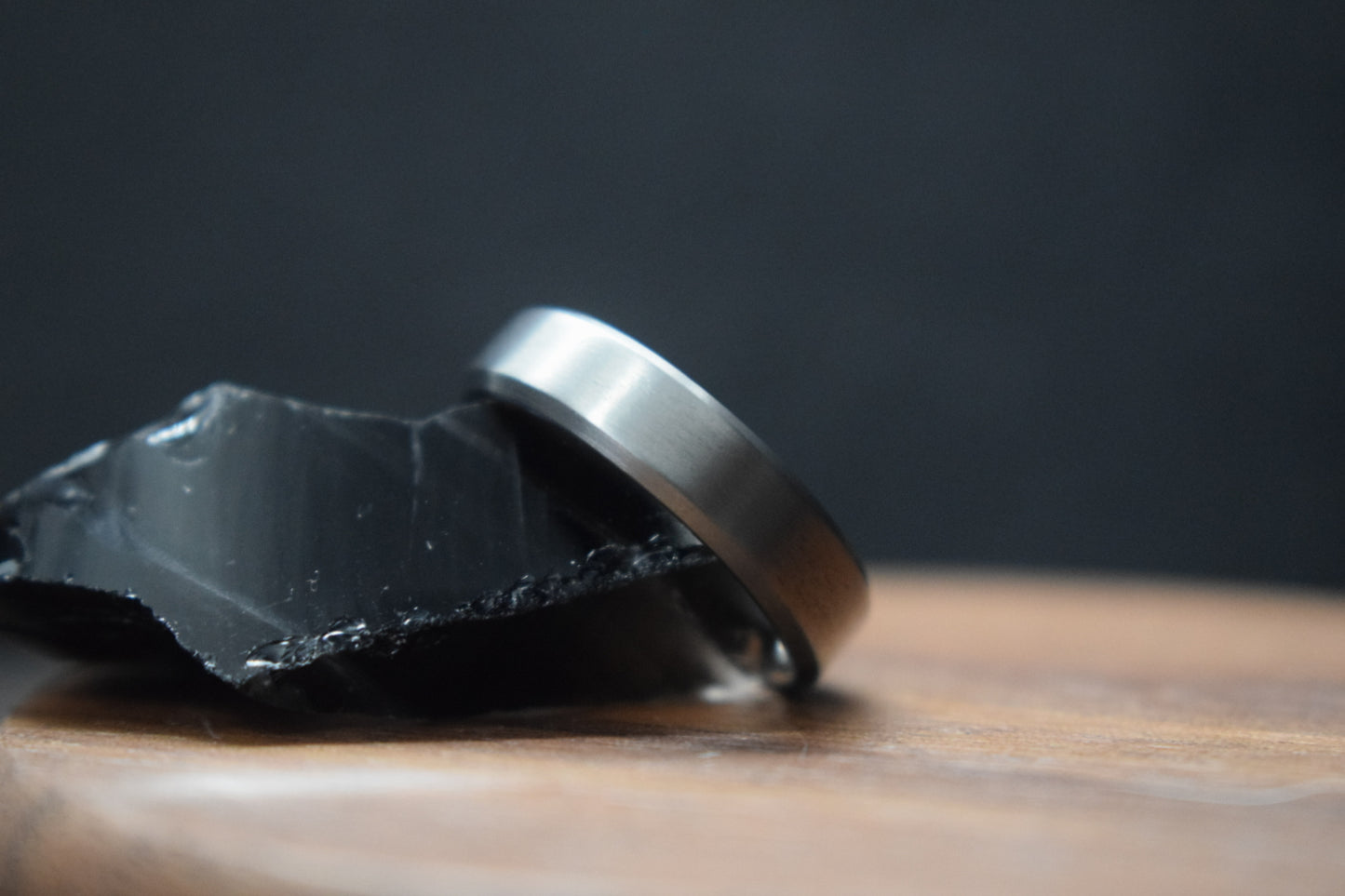 Stainless Steel Satin Finish Bevel Shape Ring