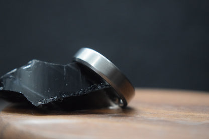 Stainless Steel Satin Finish Bevel Shape Ring
