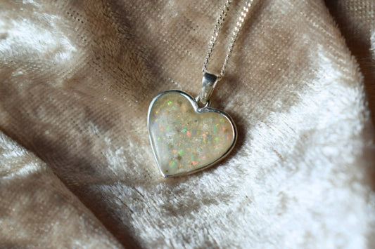 Memorial ashes necklace with large silver heart charm and optional engraving