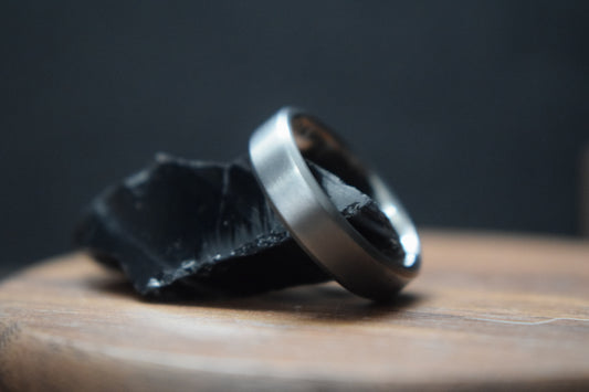 Titanium Satin Finish Bevel Shape Ring