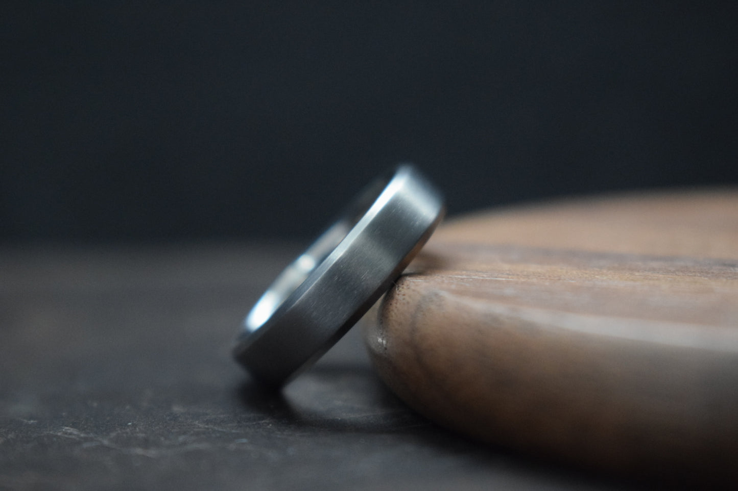 Stainless Steel Satin Finish Bevel Shape Ring