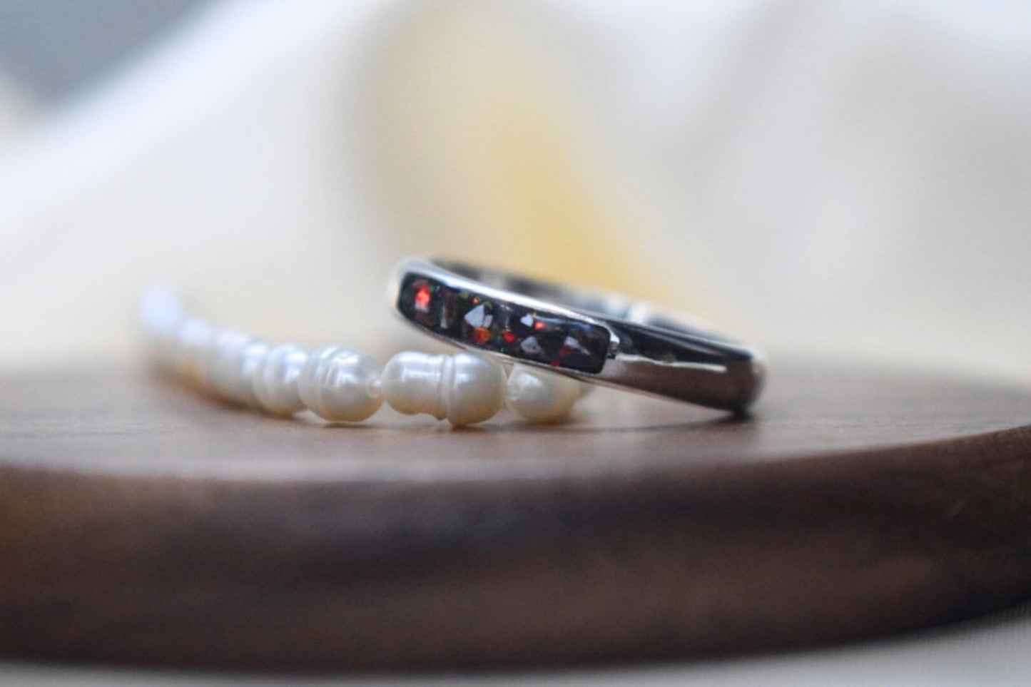 Silver Quarter Channel Memorial Ring