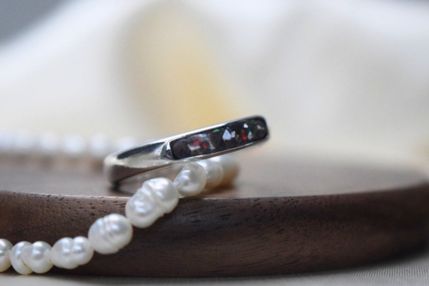 Silver Quarter Channel Memorial Ring