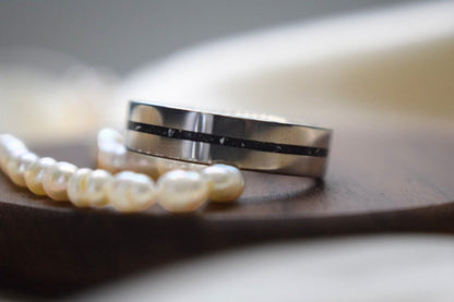 Titanium Single Channel Memorial Ring