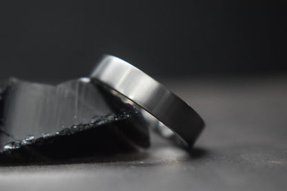 Titanium Satin Finish Flat Shape Ring