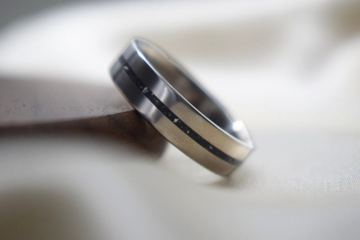 Titanium Single Channel Memorial Ring