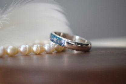 Silver Quarter Channel Memorial Ring