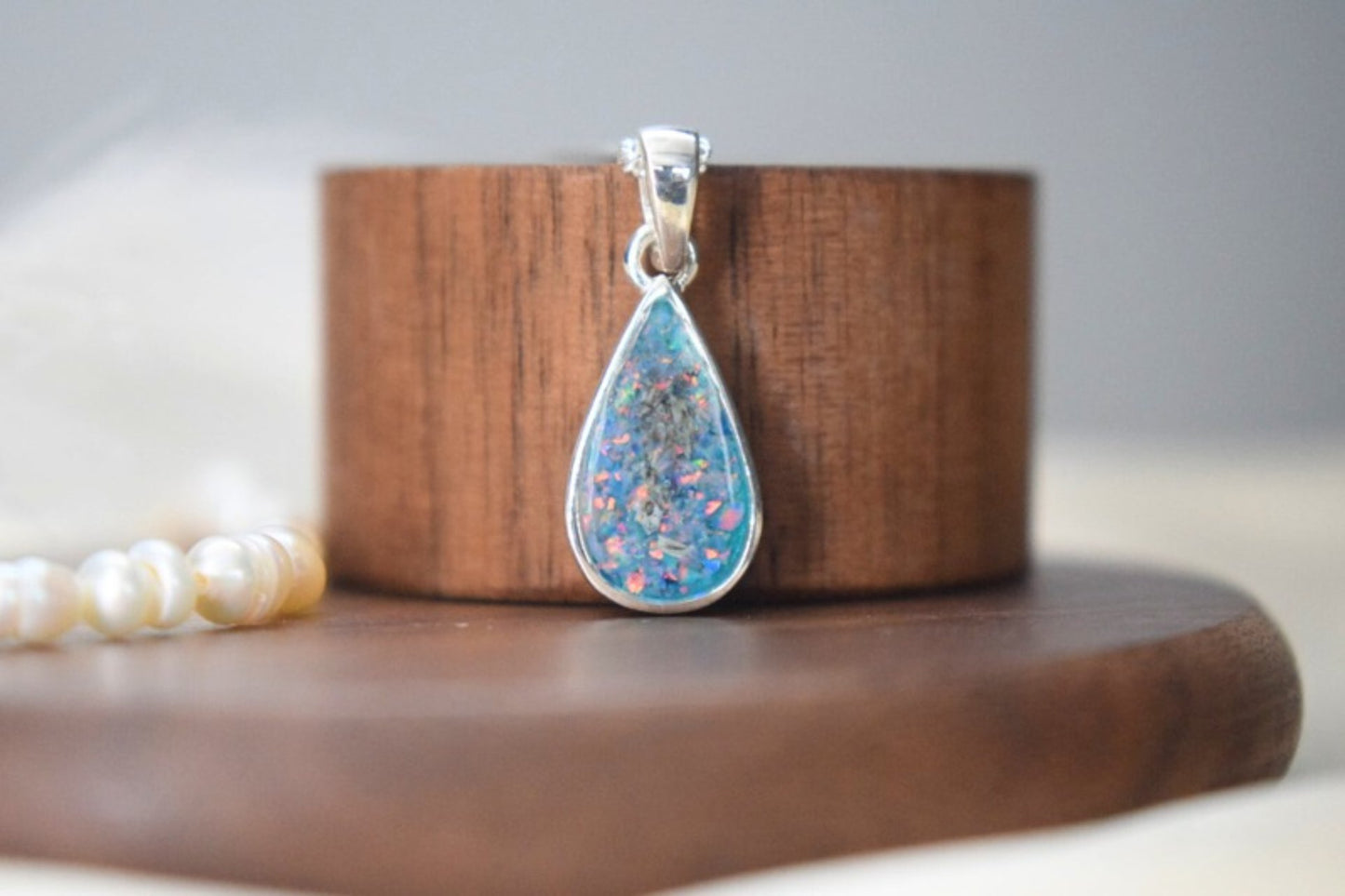 Teardrop Memorial Silver Necklace