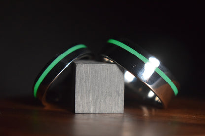 Lumo in Lime UV Glow Stainless Steel Ring