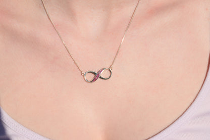 Infinity Silver Memorial Necklace with Ashes – Handmade Keepsake Jewellery in Sterling Silver, Crafted with Love & Care in the UK