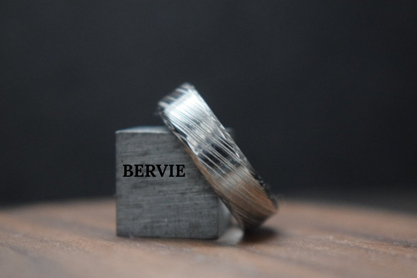 Damascus Steel and Black Zirconium Liner Edge Ring