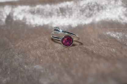 Memorial Ashes Silver Feather Ring