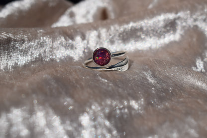 Memorial Ashes Silver Feather Ring