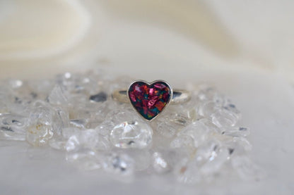 Heart Memorial Silver Ring