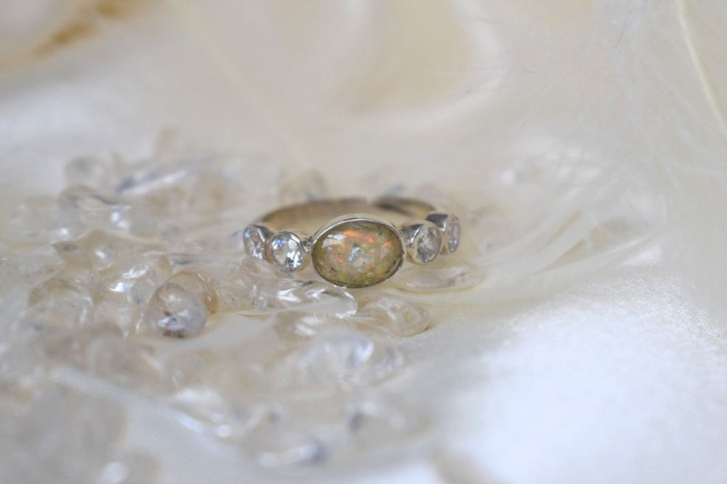 Memorial Silver Oval & CZ Ring
