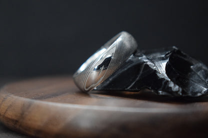 Esk Damascus Steel Court Shaped Ring