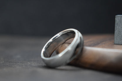 Esk Damascus Steel Court Shaped Ring