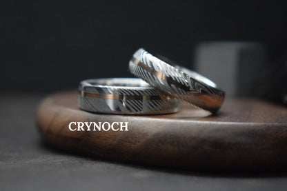 Damascus Steel and Black Zirconium Liner Edge Ring