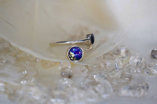 Double Round Adjustable Memorial Silver Ring