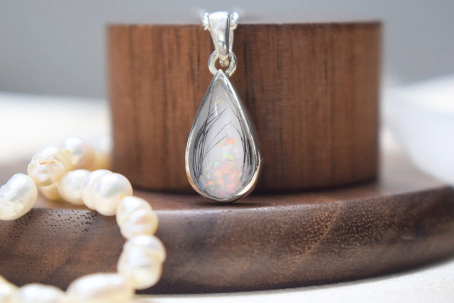 Teardrop Memorial Silver Necklace