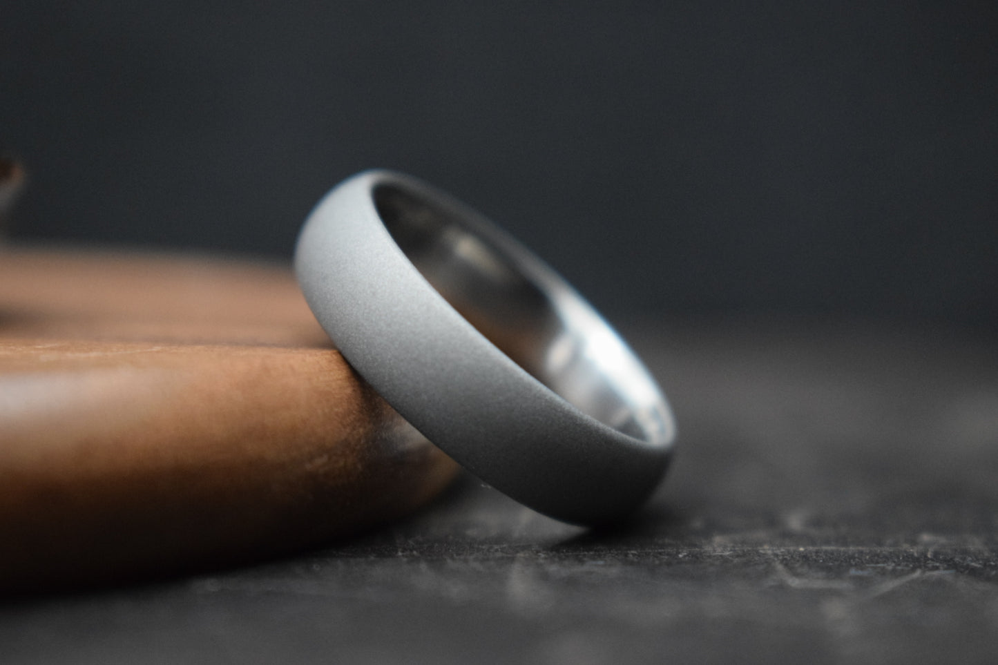 Titanium Blasted Court Shape Ring