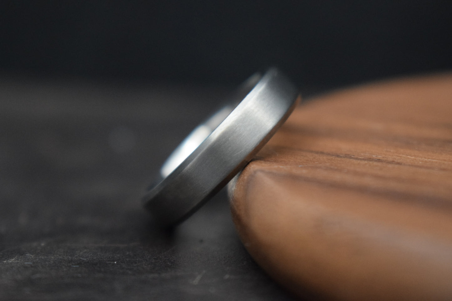 Titanium Satin Finish Bevel Shape Ring