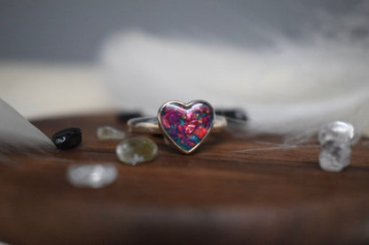 Heart Memorial Silver Ring