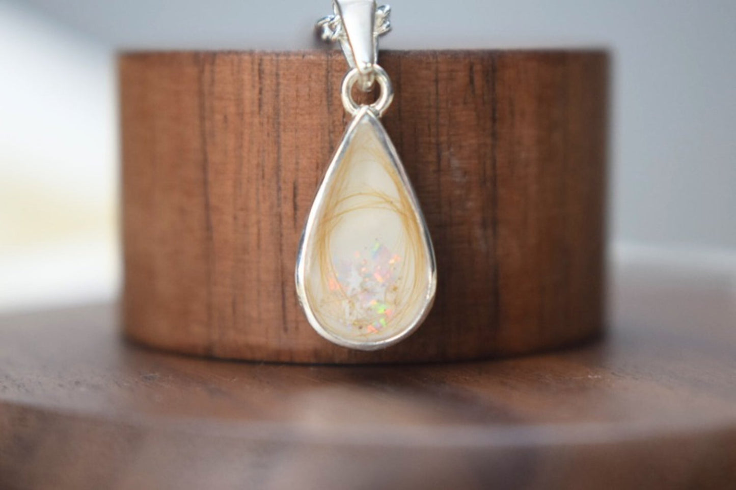 Teardrop Memorial Silver Necklace