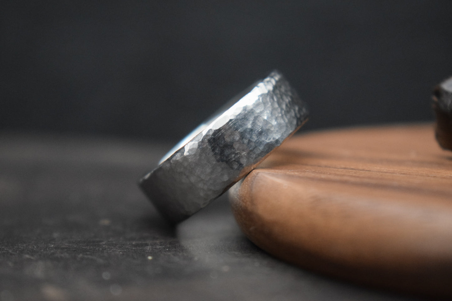 Deveron Hammered Titanium Ring